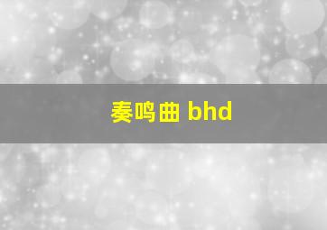 奏鸣曲 bhd